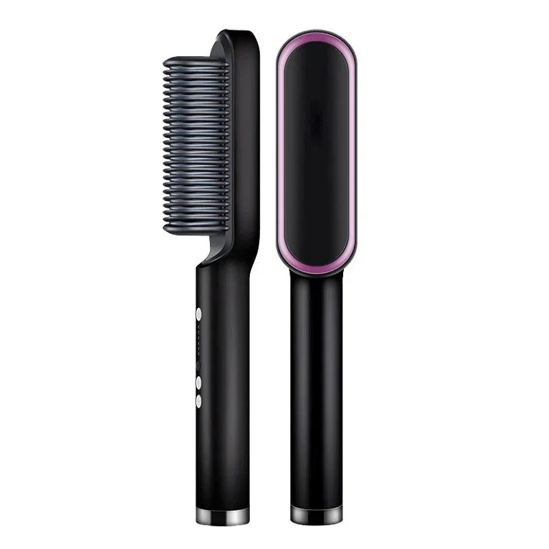 Professional Hair Straightening Brush - Quick Heat Straightener Comb for Effortless Styling and Smooth, Sleek Results