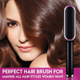 Professional Hair Straightening Brush - Quick Heat Straightener Comb for Effortless Styling and Smooth, Sleek Results