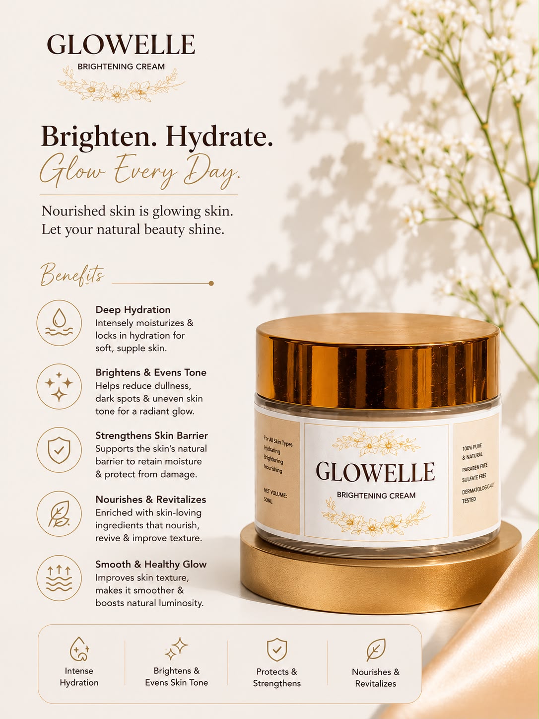 Glowelle Organics - Deep Hydration Brightening Cream